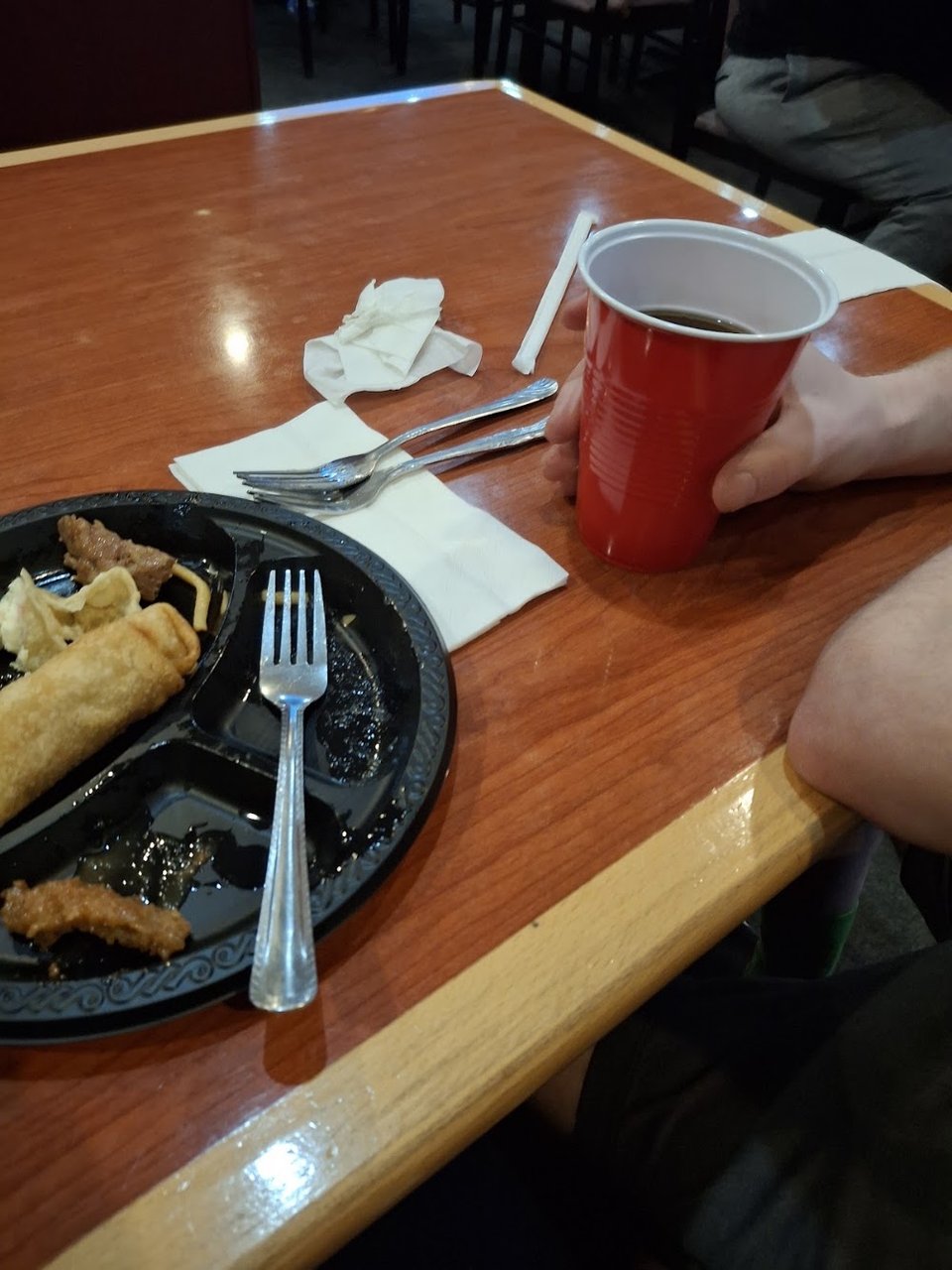 Varied Chinese dishes arranged for self-service.
